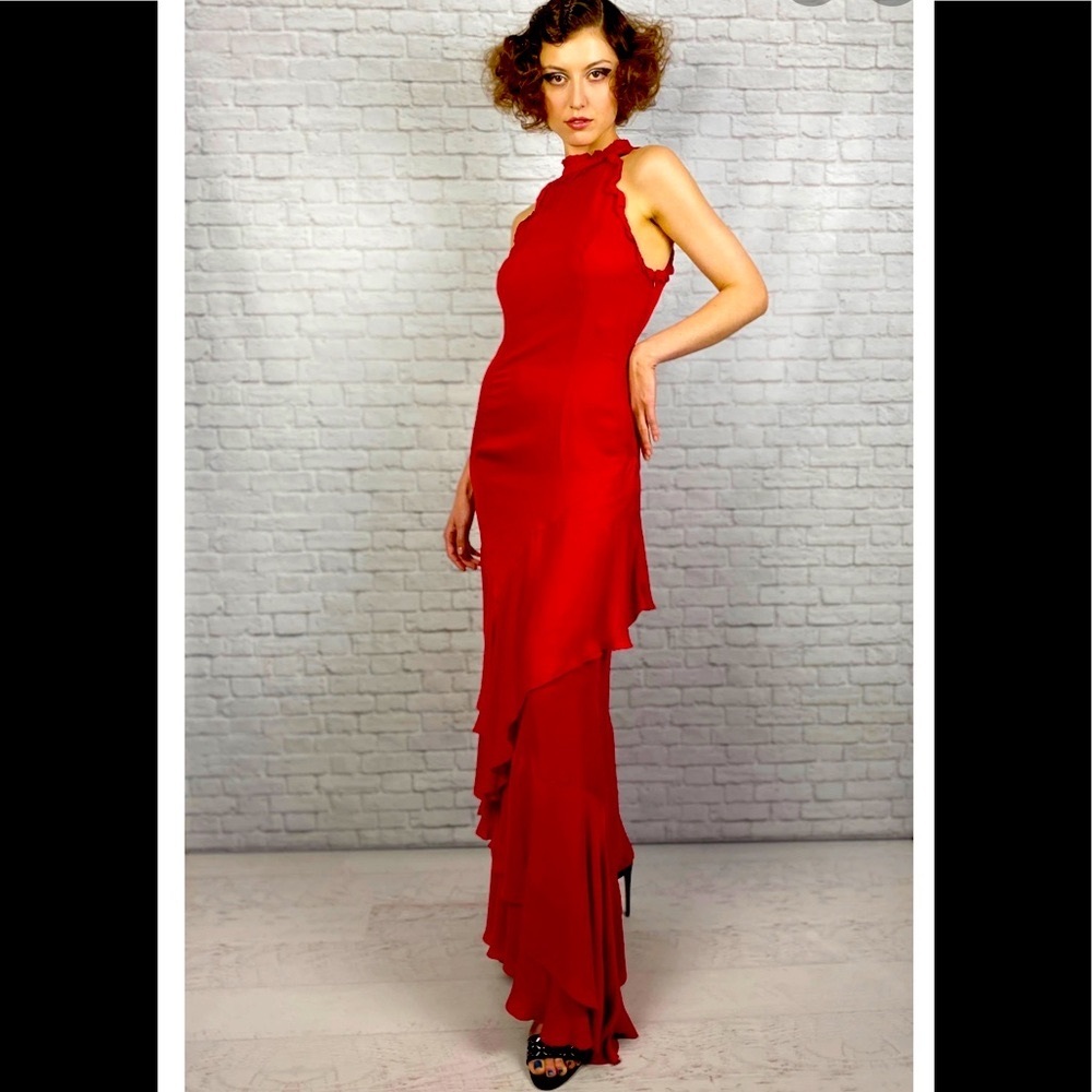 NWT Intermix Red Ruffle Gown - M